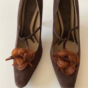 MARNI suede t strap pumps